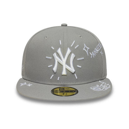 New Era 59FIFTY Cap MLB New York Yankees Scribble grey