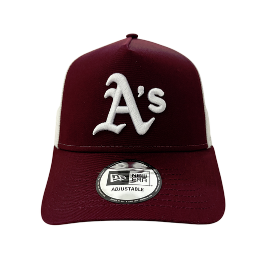 New Era Trucker Cap Oakland Athletics burgundy/white
