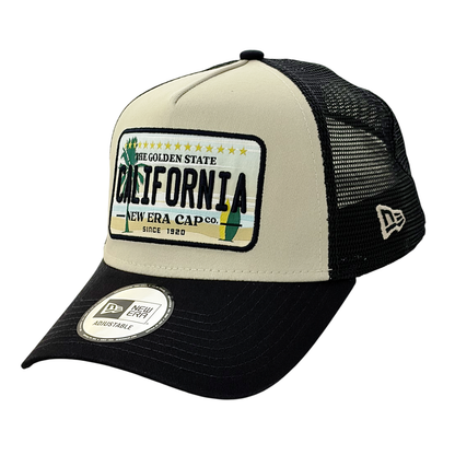 New Era 9FORTY Trucker Cap California Licence Plate beige/navy