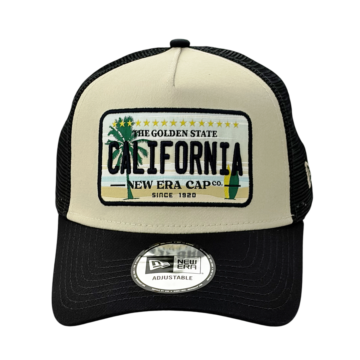New Era 9FORTY Trucker Cap California Licence Plate beige/navy
