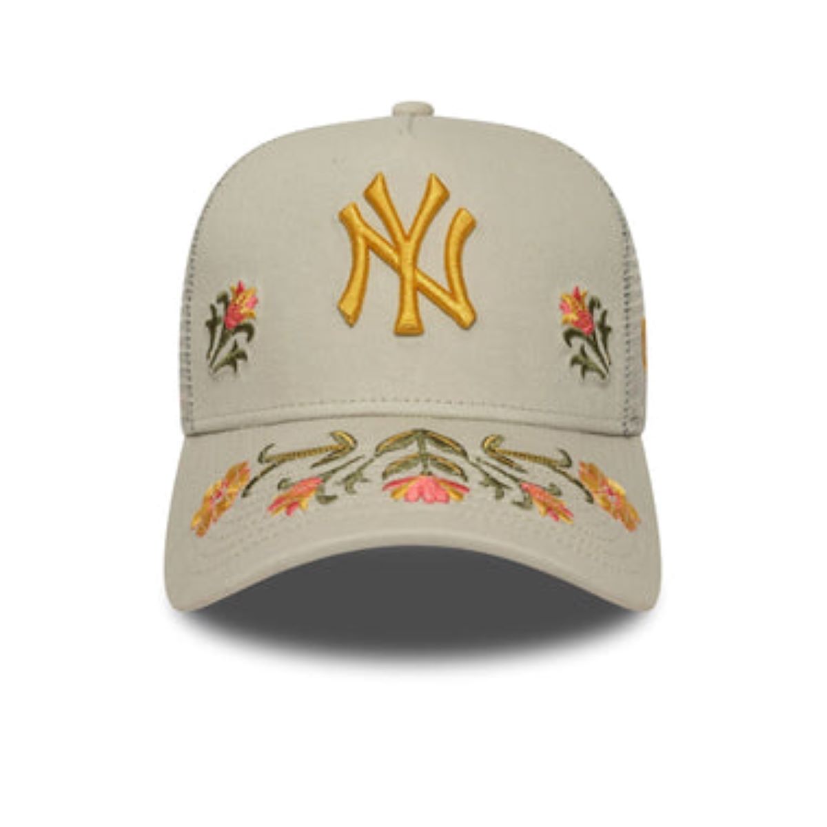 New Era 9FORTY A-Frame Trucker Cap New York Yankees MLB Floral Icon beige