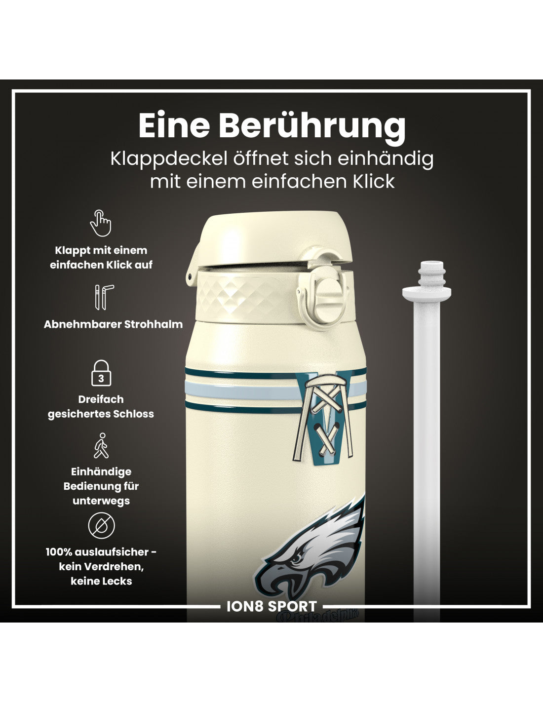 Philadelphia Eagles TB Steel Water Bottle 750ml